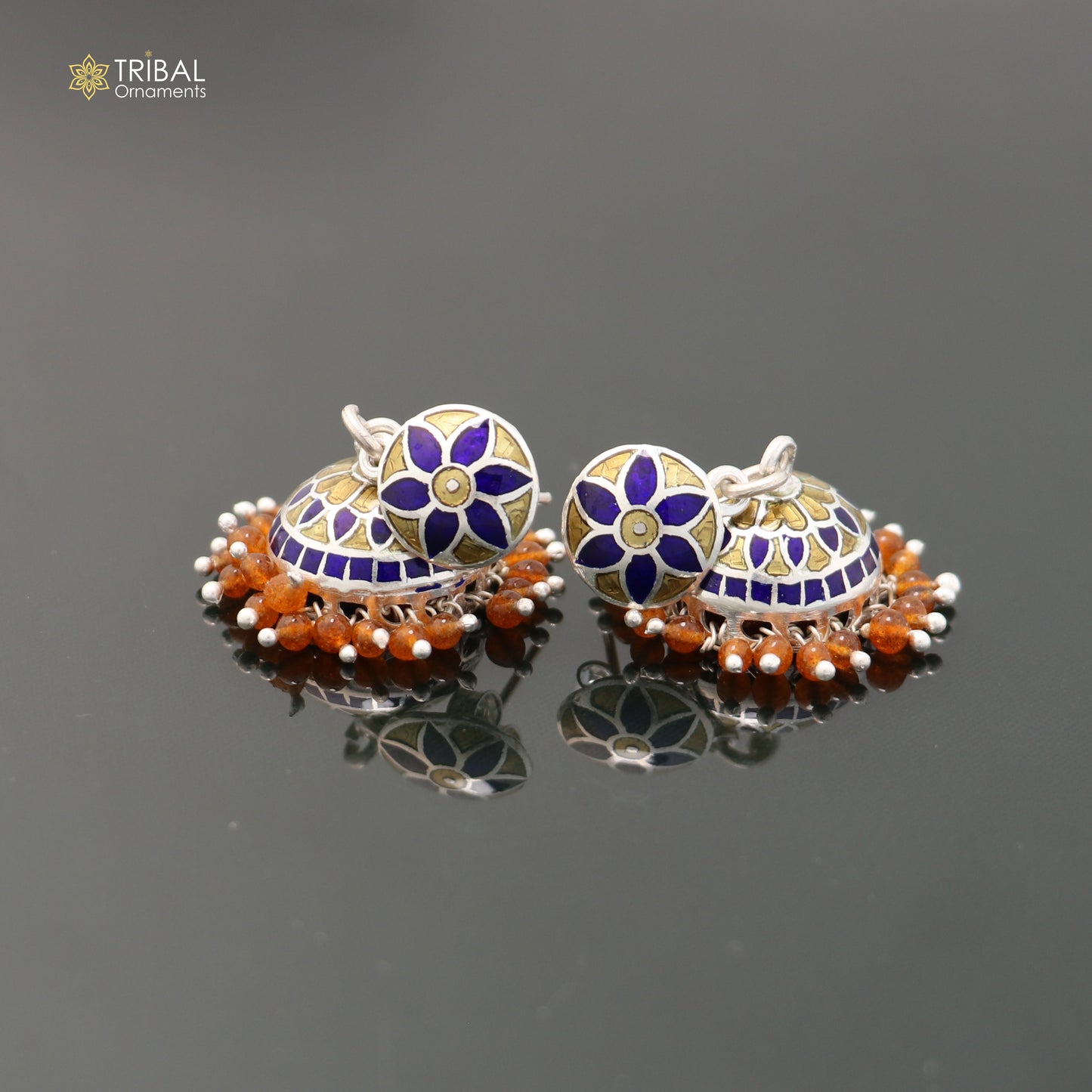 925 sterling silver colorful enamel work earring Jhumka er290