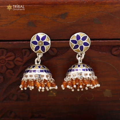 925 sterling silver colorful enamel work earring Jhumka er290