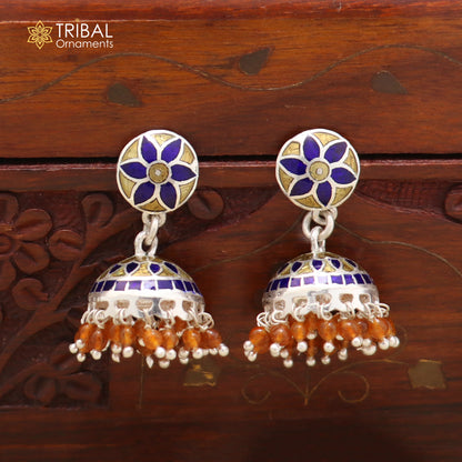 925 sterling silver colorful enamel work earring Jhumka er290