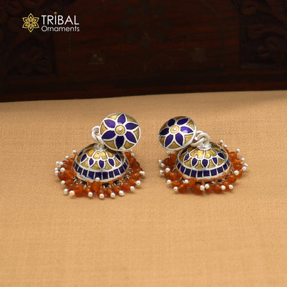 925 sterling silver colorful enamel work earring Jhumka er290