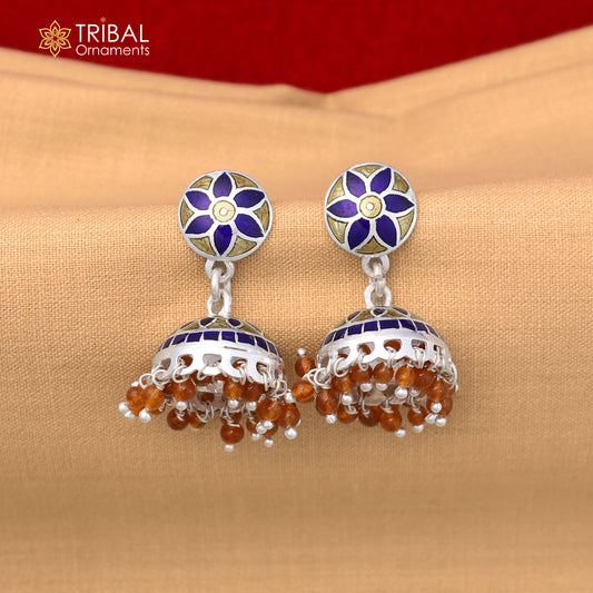 925 sterling silver colorful enamel work earring Jhumka er290