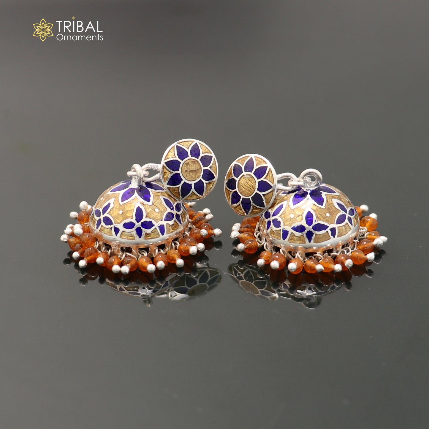 925 sterling silver colorful enamel work earring Jhumka er291