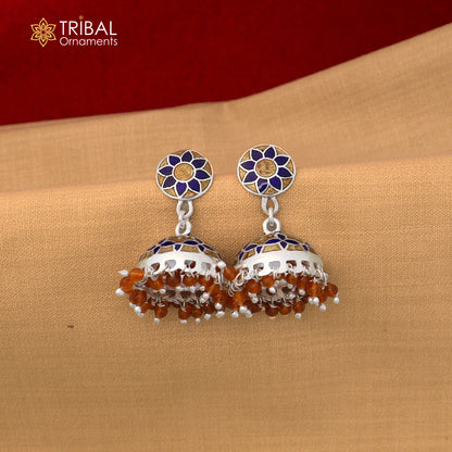 925 sterling silver colorful enamel work earring Jhumka er291