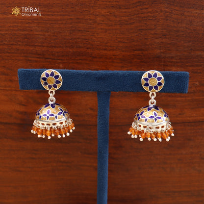 925 sterling silver colorful enamel work earring Jhumka er291