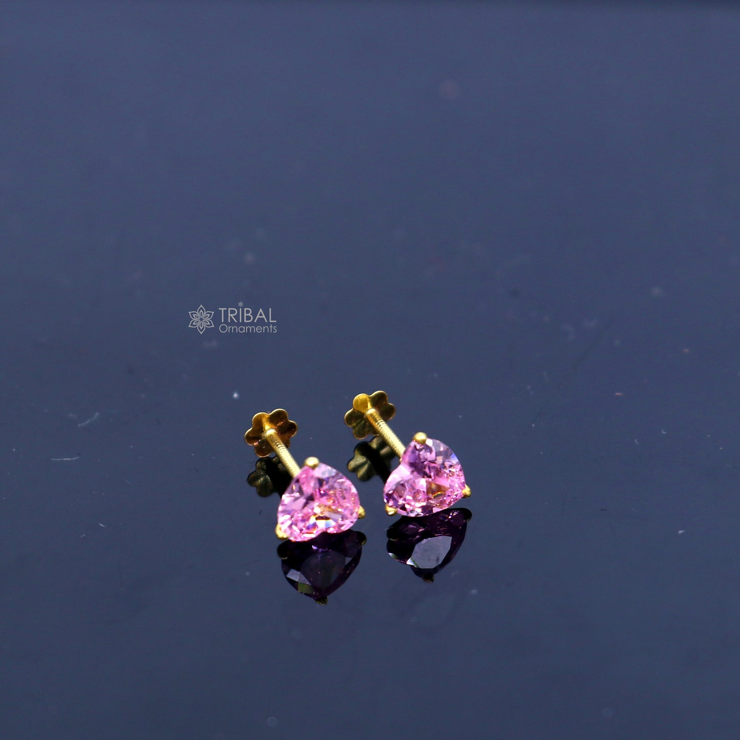 14Kt yellow gold baby pink diamond stud earring for unisex er192