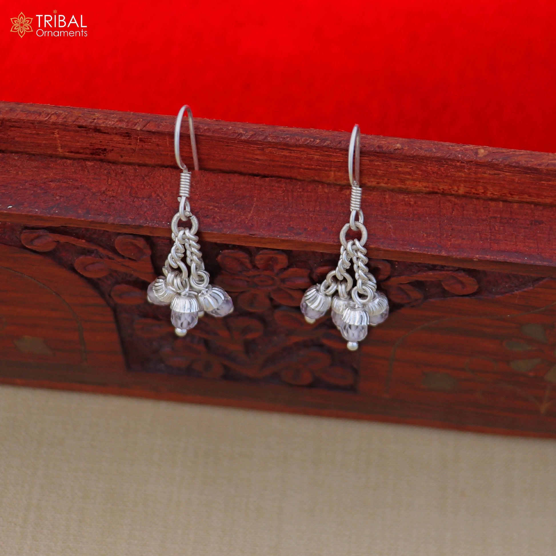 925 sterling silver stylish jumka earrings jewelry er262 - TRIBAL ORNAMENTS