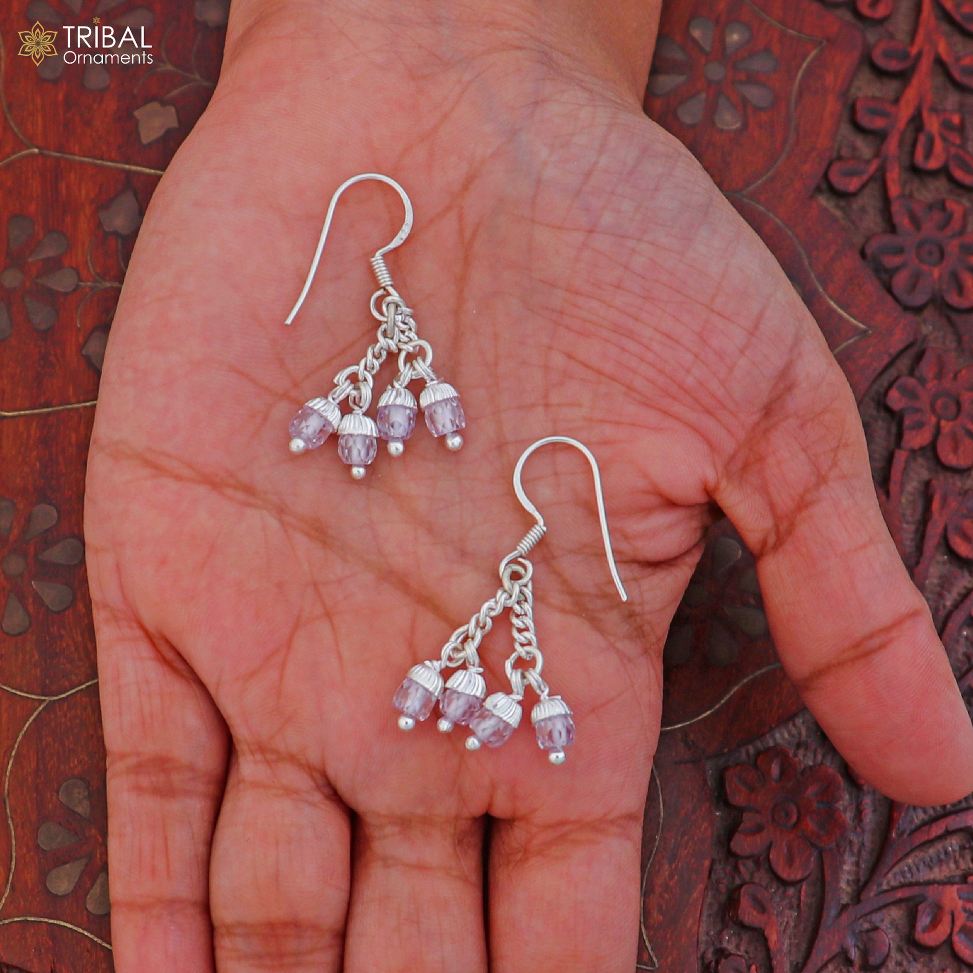 925 sterling silver stylish jumka earrings jewelry er262 - TRIBAL ORNAMENTS