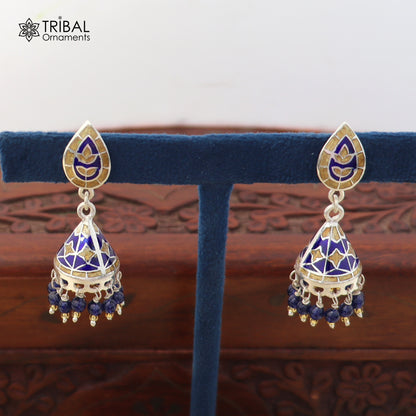 925 sterling silver minakari design Jhumka earring er319