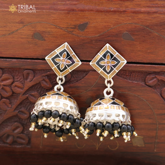 925 sterling silver minakari design Jhumka earring er320