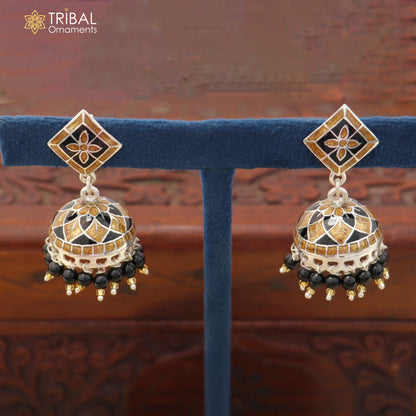 925 sterling silver minakari design Jhumka earring er320