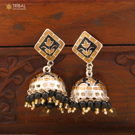 925 sterling silver minakari design Jhumka earring er323