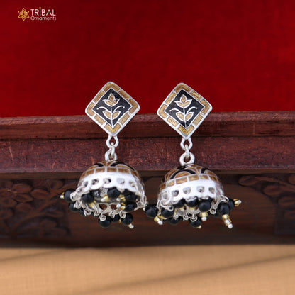 925 sterling silver minakari design Jhumka earring er323