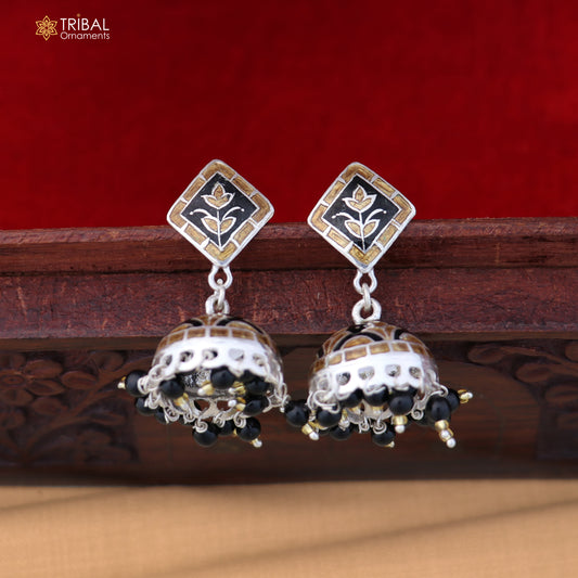 925 sterling silver minakari design Jhumka earring er323