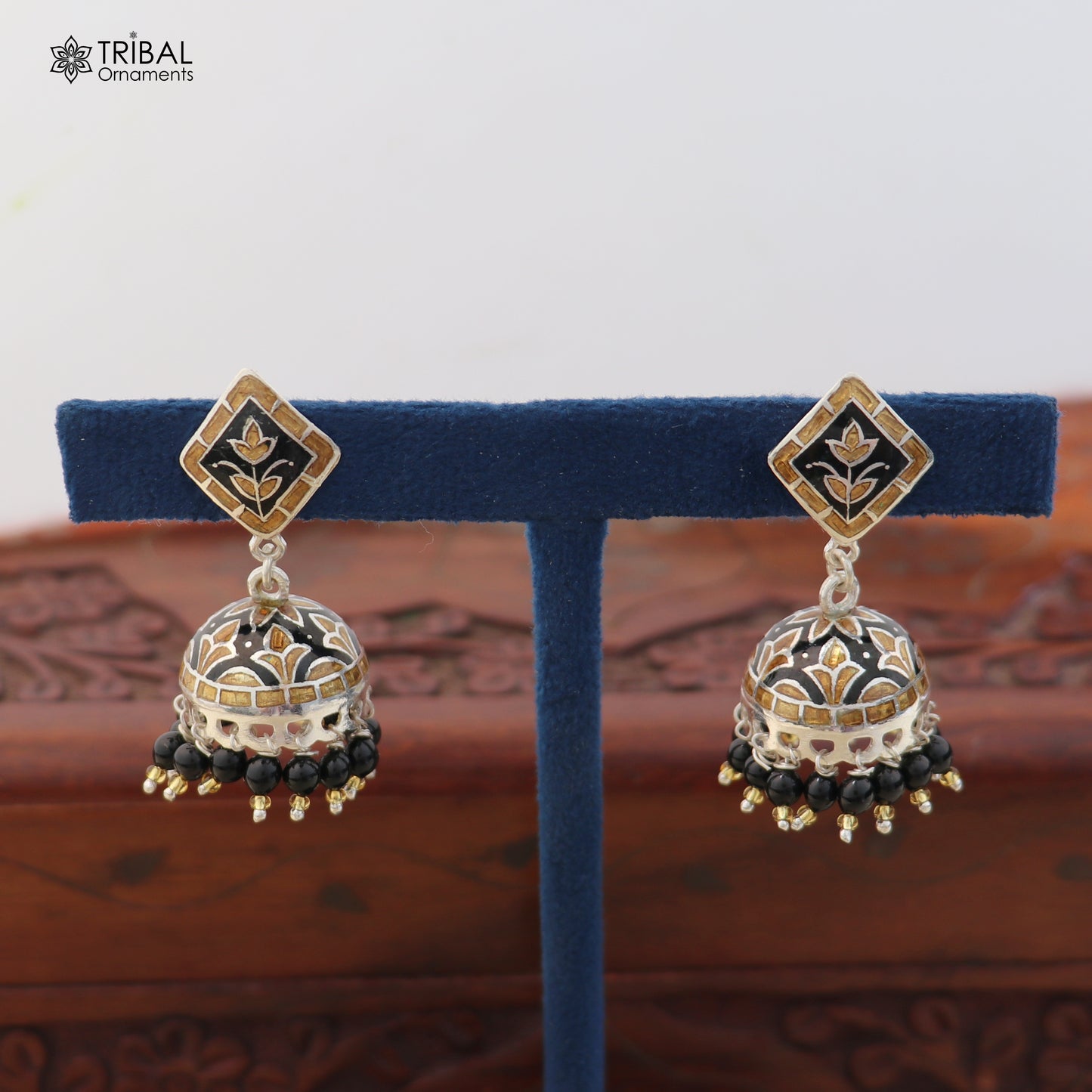 925 sterling silver minakari design Jhumka earring er323