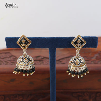 925 sterling silver minakari design Jhumka earring er323