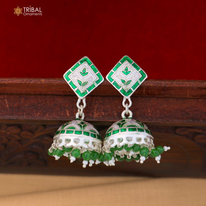 925 sterling silver minakari design Jhumka earring er325