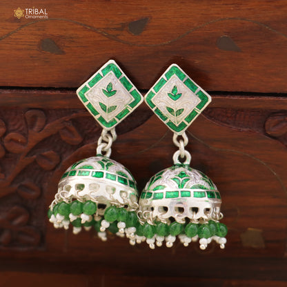 925 sterling silver minakari design Jhumka earring er325