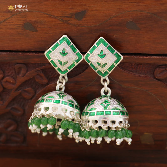 925 sterling silver minakari design Jhumka earring er325