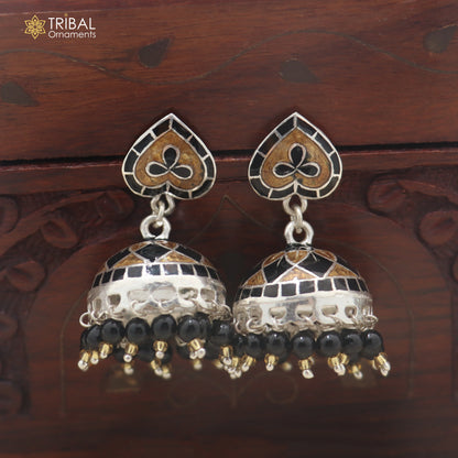 925 sterling silver minakari design Jhumka earring er343