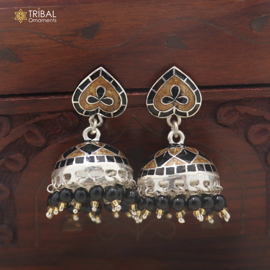 925 sterling silver minakari design Jhumka earring er343