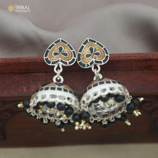 925 sterling silver minakari design Jhumka earring er343