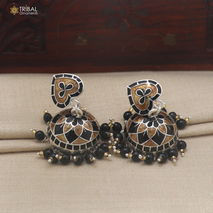 925 sterling silver minakari design Jhumka earring er343
