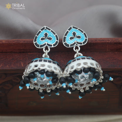 925 sterling silver minakari design Jhumka earring er344