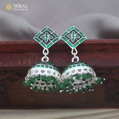 925 sterling silver minakari design Jhumka earring er345