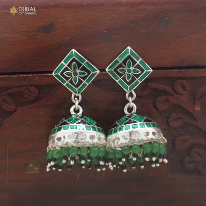 925 sterling silver minakari design Jhumka earring er345