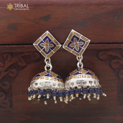 925 sterling silver minakari design Jhumka earring er346