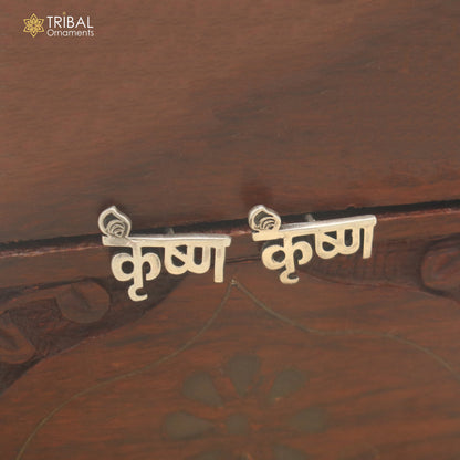 925 silver Lord Krishna stud earrings unisex jewelry er348