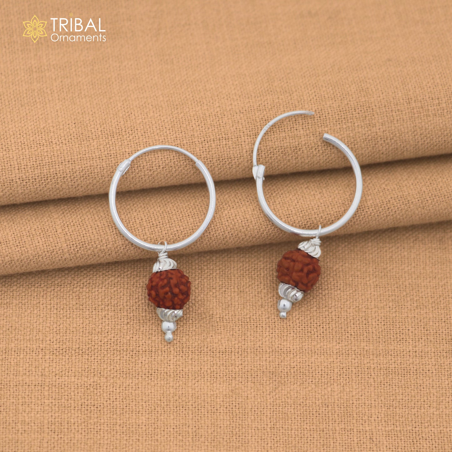 925 sterling silver rudraksha design bali hoops earrings tribal ethnic jewelry er349