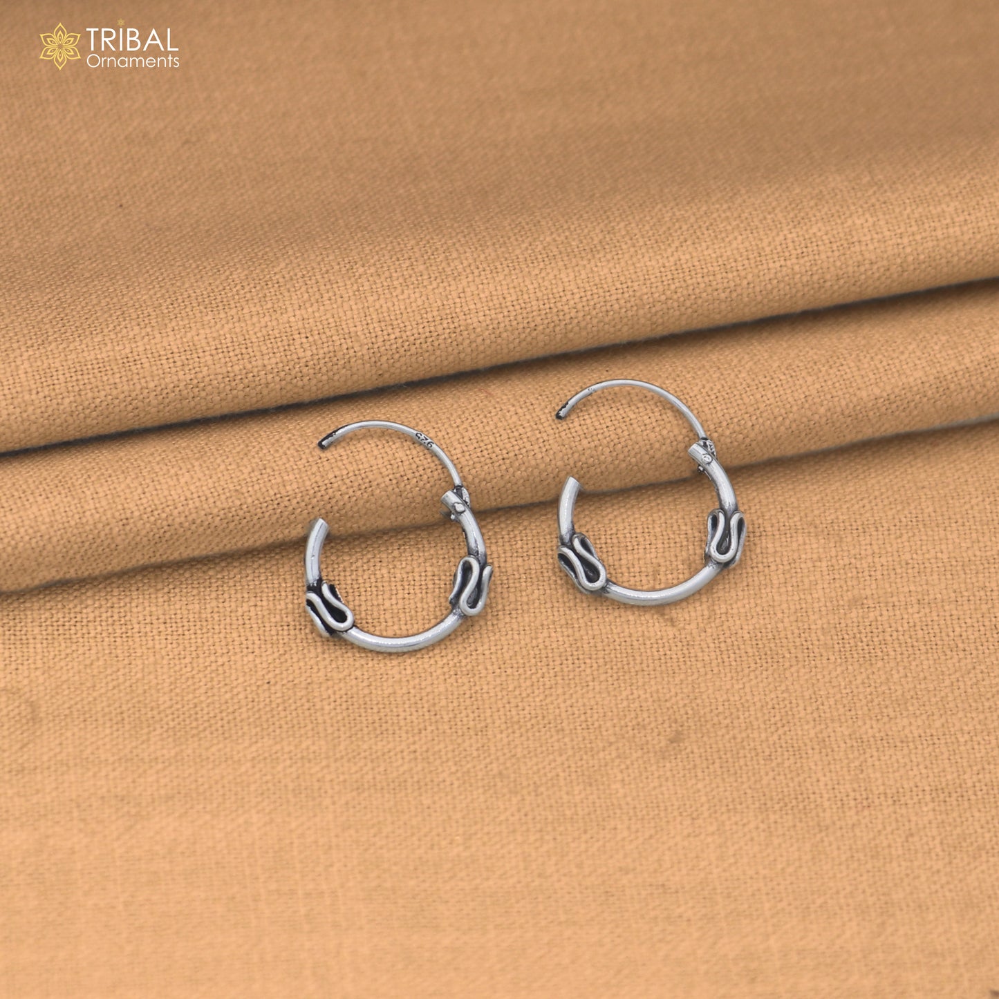 925 sterling silver wired design bali hoops earrings bali tribal ethnic jewelry er350