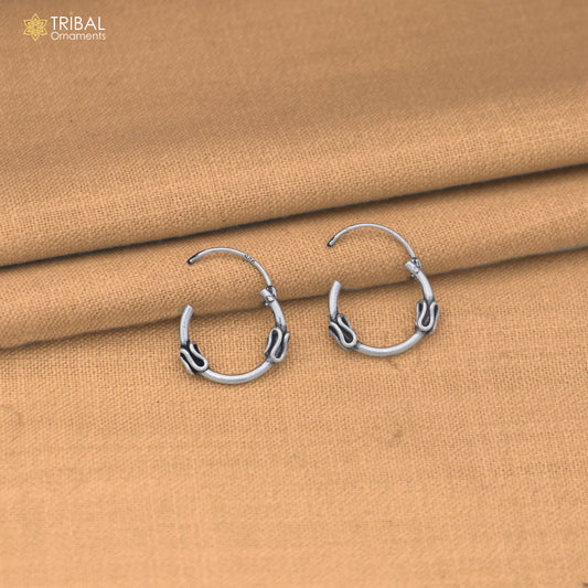 925 sterling silver wired design bali hoops earrings bali tribal ethnic jewelry er350
