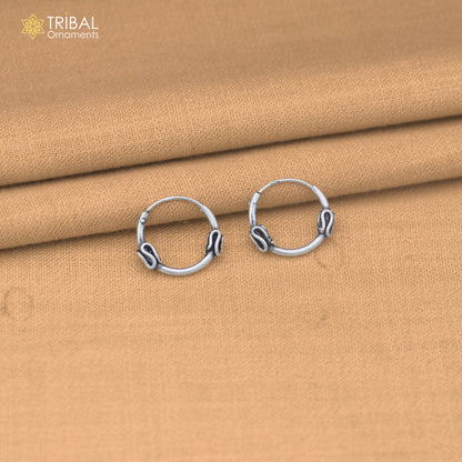 925 sterling silver wired design bali hoops earrings bali tribal ethnic jewelry er350