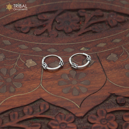 925 sterling silver wired design bali hoops earrings bali tribal ethnic jewelry er350