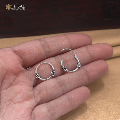 925 sterling silver wired design bali hoops earrings bali tribal ethnic jewelry er350
