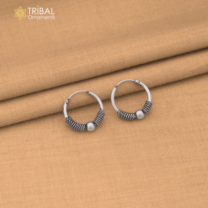 925 sterling silver wired design bali hoops earrings bali tribal ethnic jewelry er351