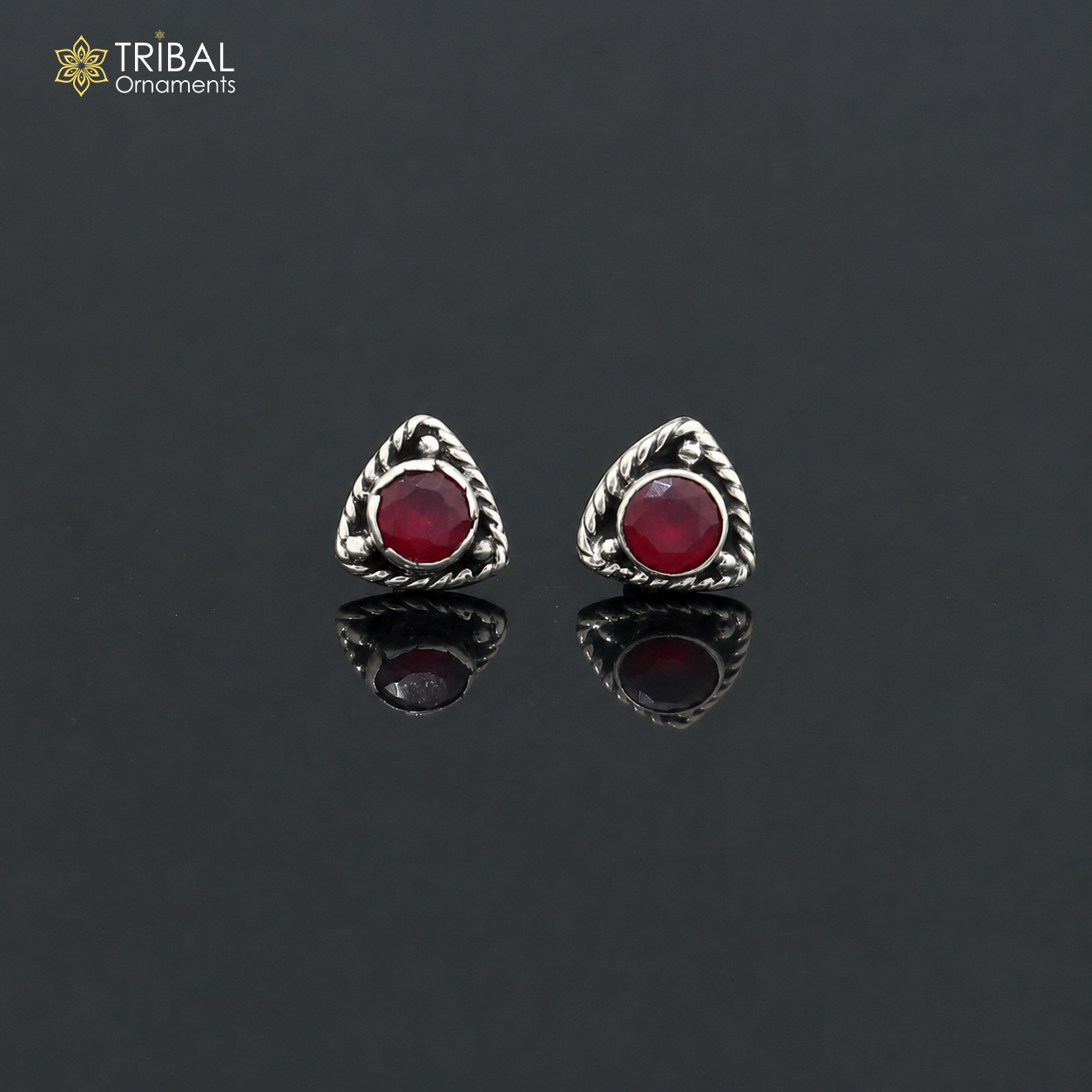 925 sterling silver pink stone stud earring best unisex jewelry er355