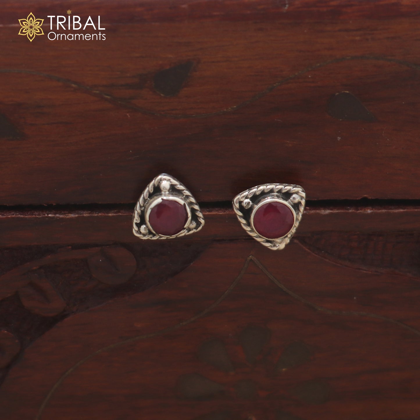 925 sterling silver pink stone stud earring best unisex jewelry er355