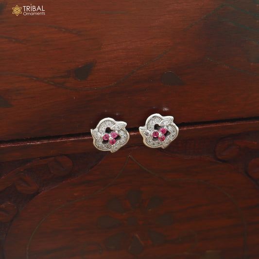 925 sterling silver heart shape cz stone stud earring jewelry er367