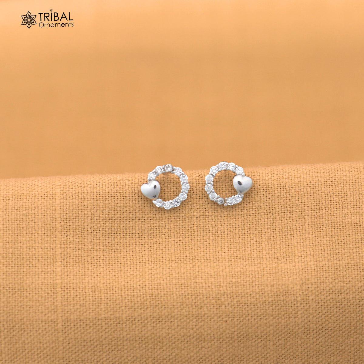 925 sterling silver round shape cz stone stud earring jewelry er372