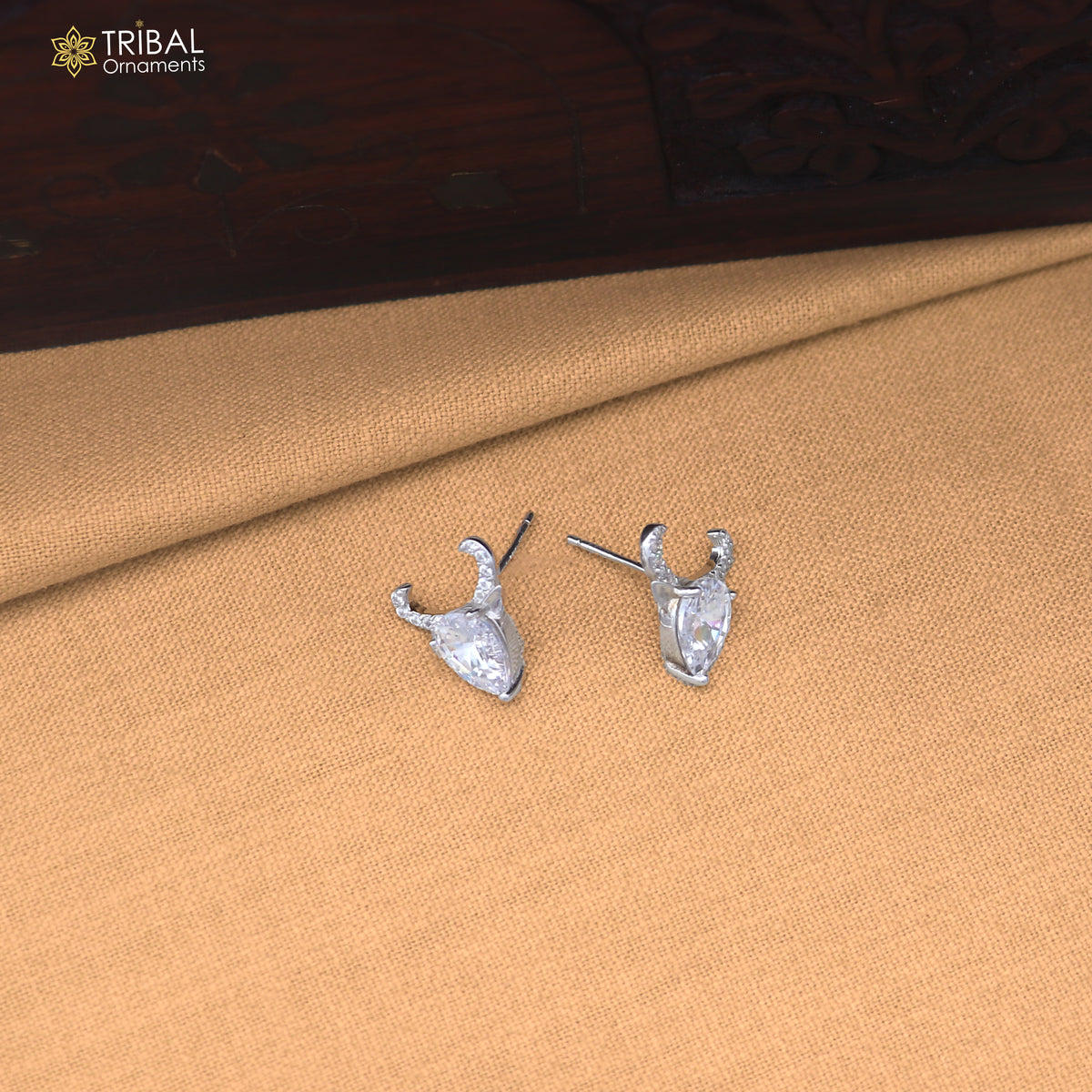 925 sterling silver round shape cz stone stud earring jewelry er373