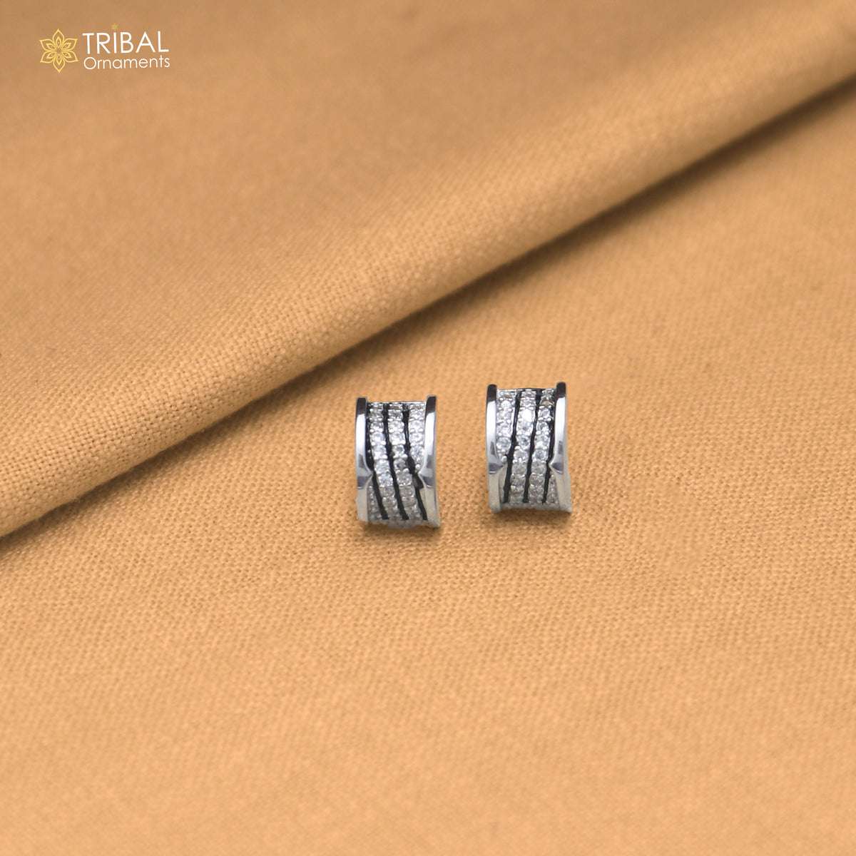 925 sterling silver stylish design cz stone stud earring jewelry er375