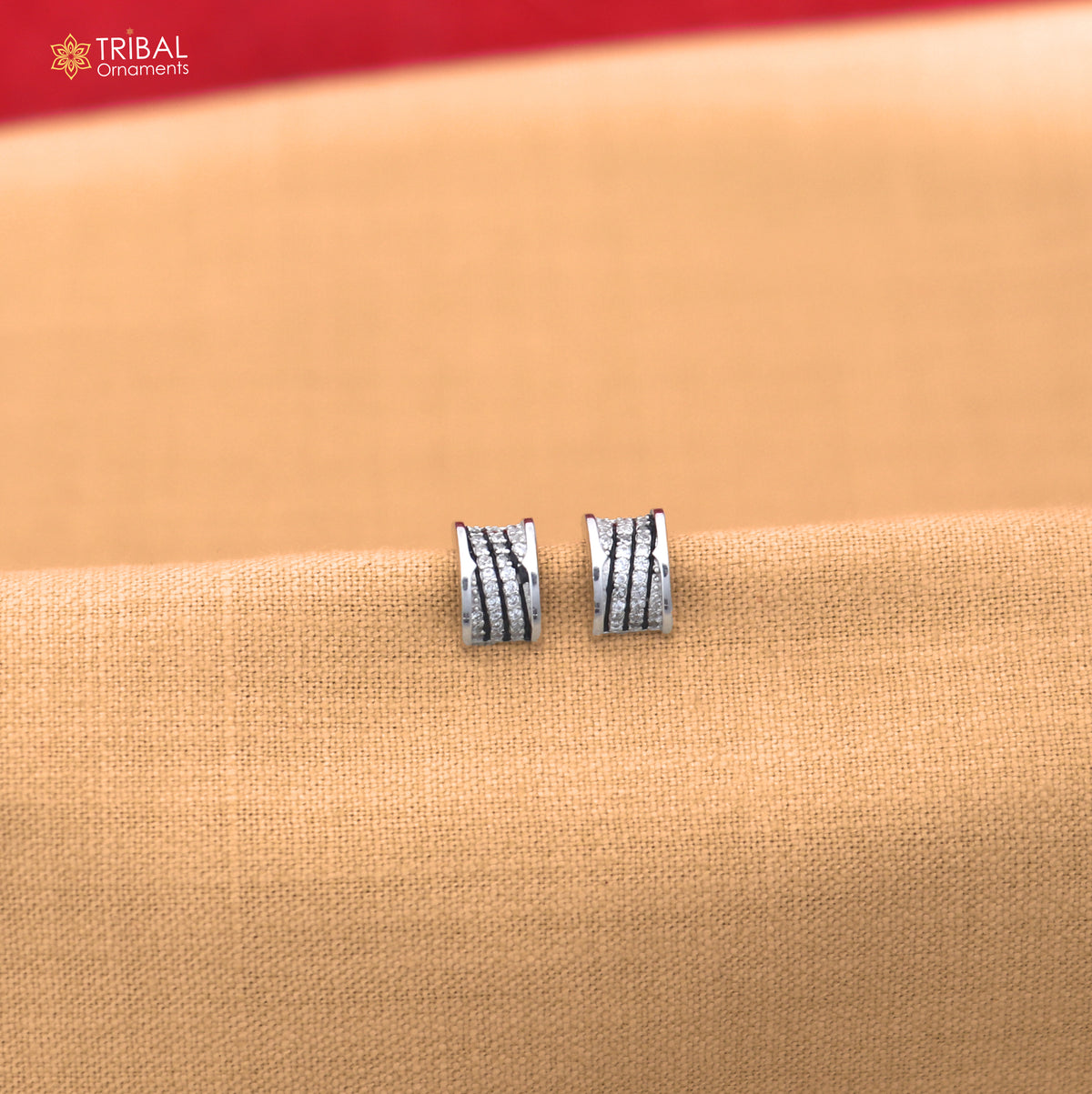 925 sterling silver stylish design cz stone stud earring jewelry er375