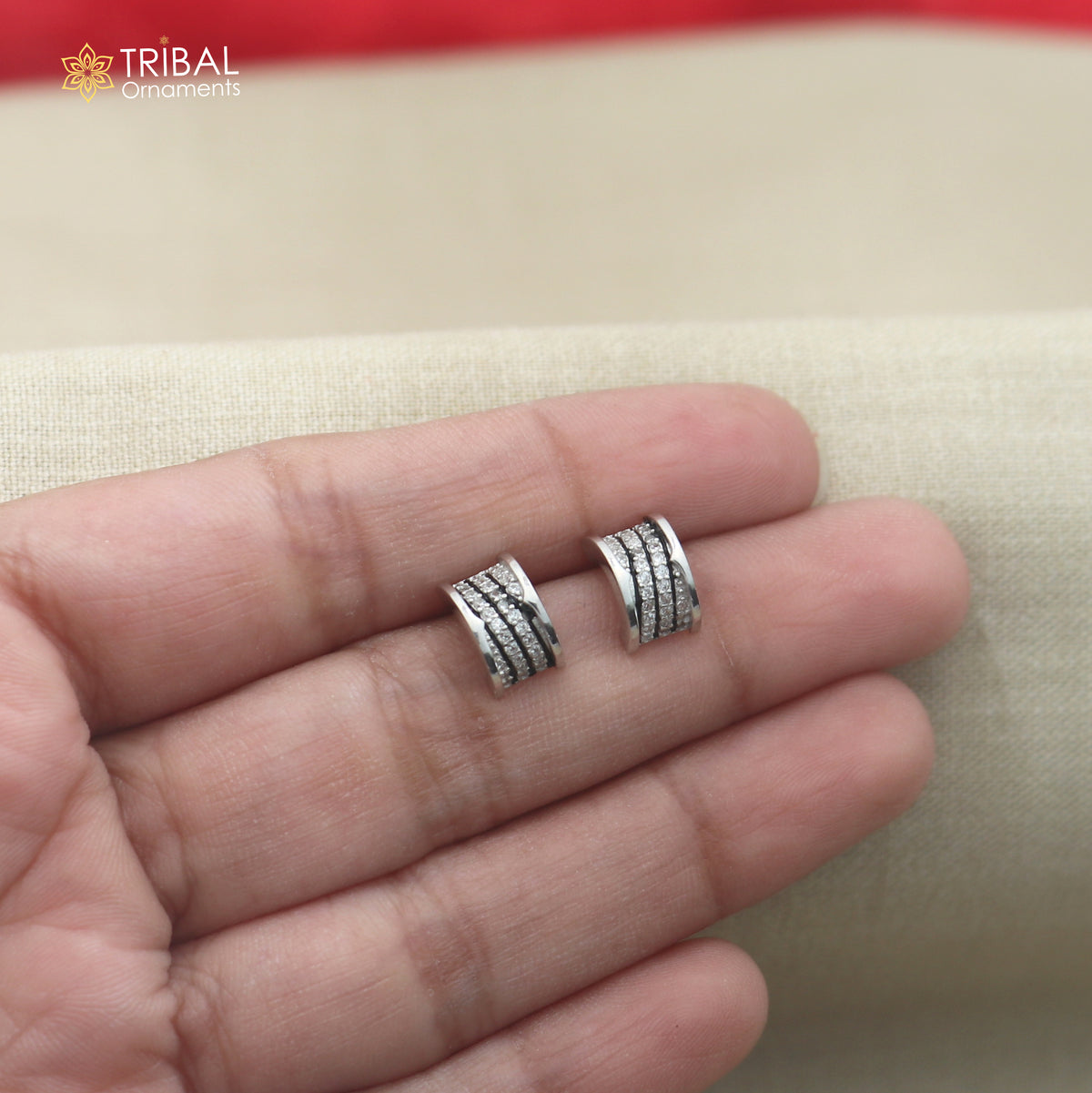 925 sterling silver stylish design cz stone stud earring jewelry er375