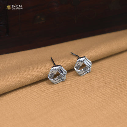 925 sterling silver flower design stud earring jewelry er379