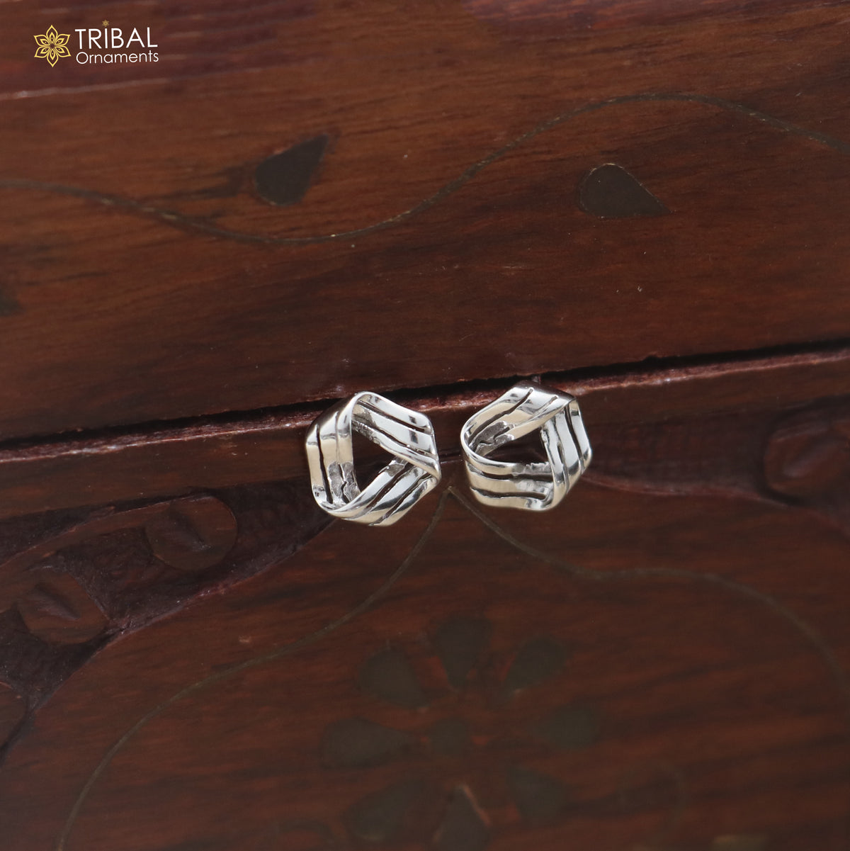 925 sterling silver flower design stud earring jewelry er379