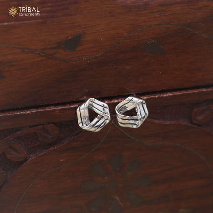 925 sterling silver flower design stud earring jewelry er379