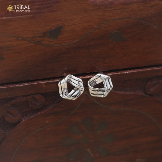 925 sterling silver flower design stud earring jewelry er379